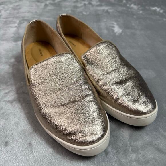 Birdies Swift Gold Leather Slip On Sneakers Comfort Cushioned Womens 10.5‎ - Picture 1 of 15